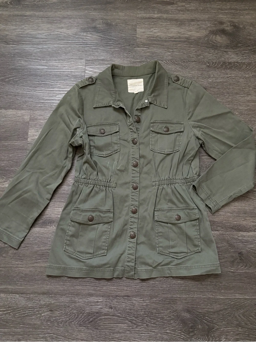 Copper Key Olive Green Utility Jacket for Kids